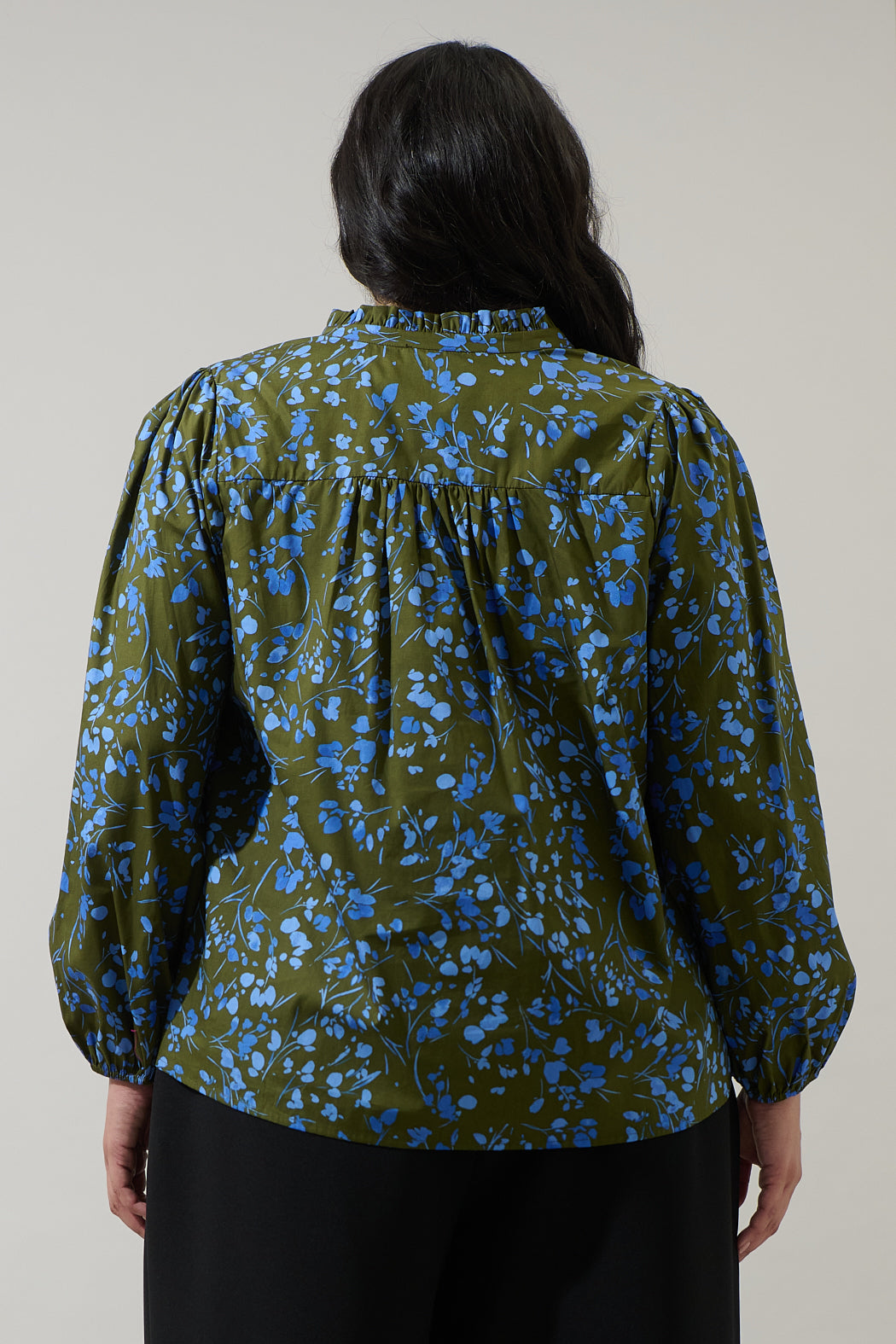 Solvay Floral Nellian Ruffle Top Curve