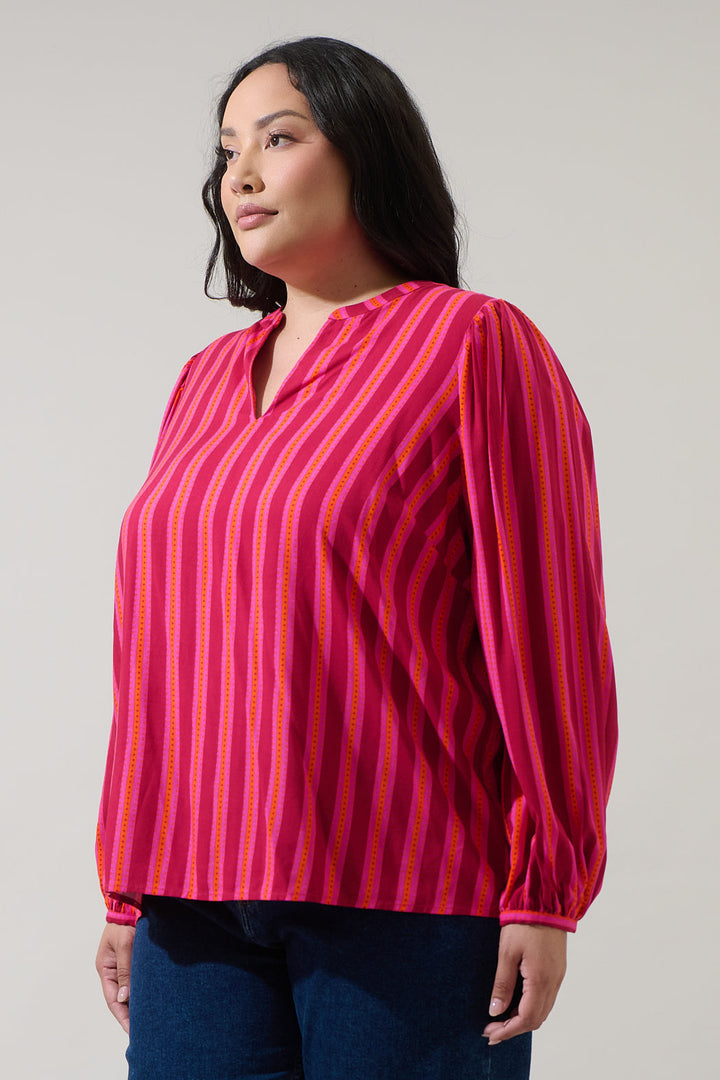 Clarisa Stripes Mavina Top Curve