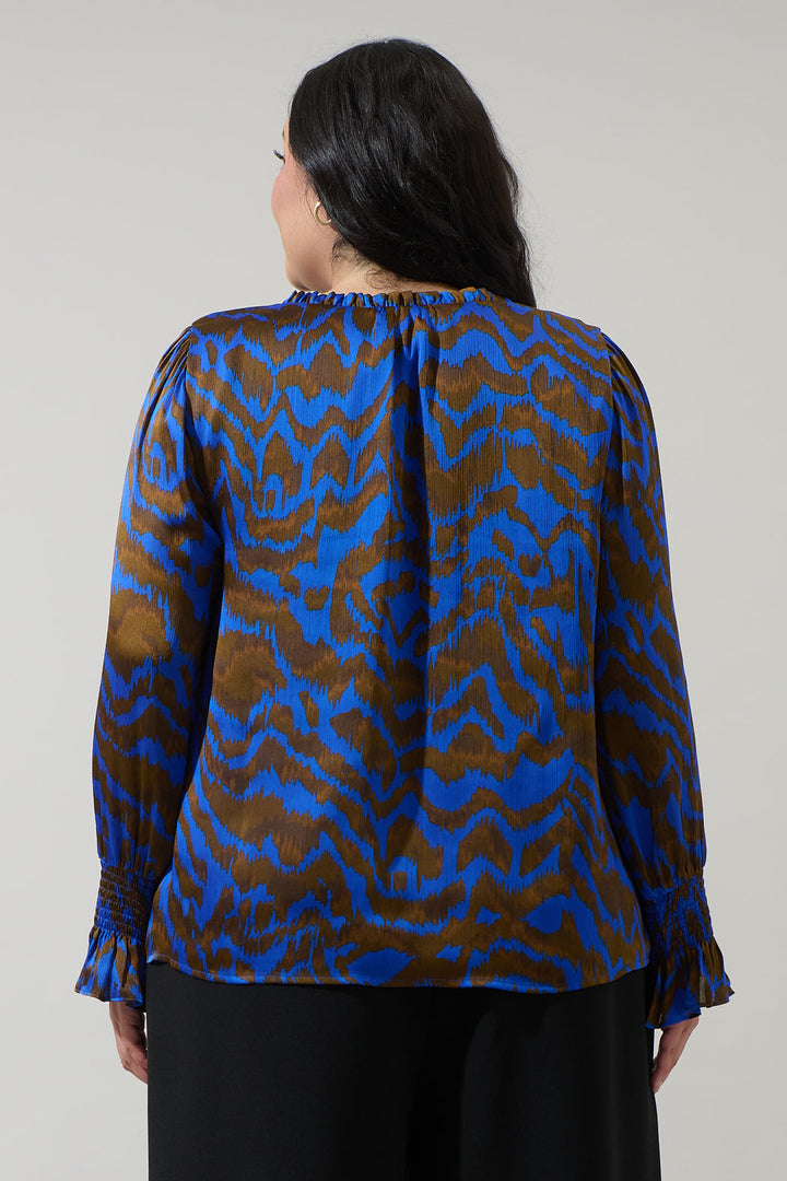 Krista Abstract Minda Keyhole Blouse Curve