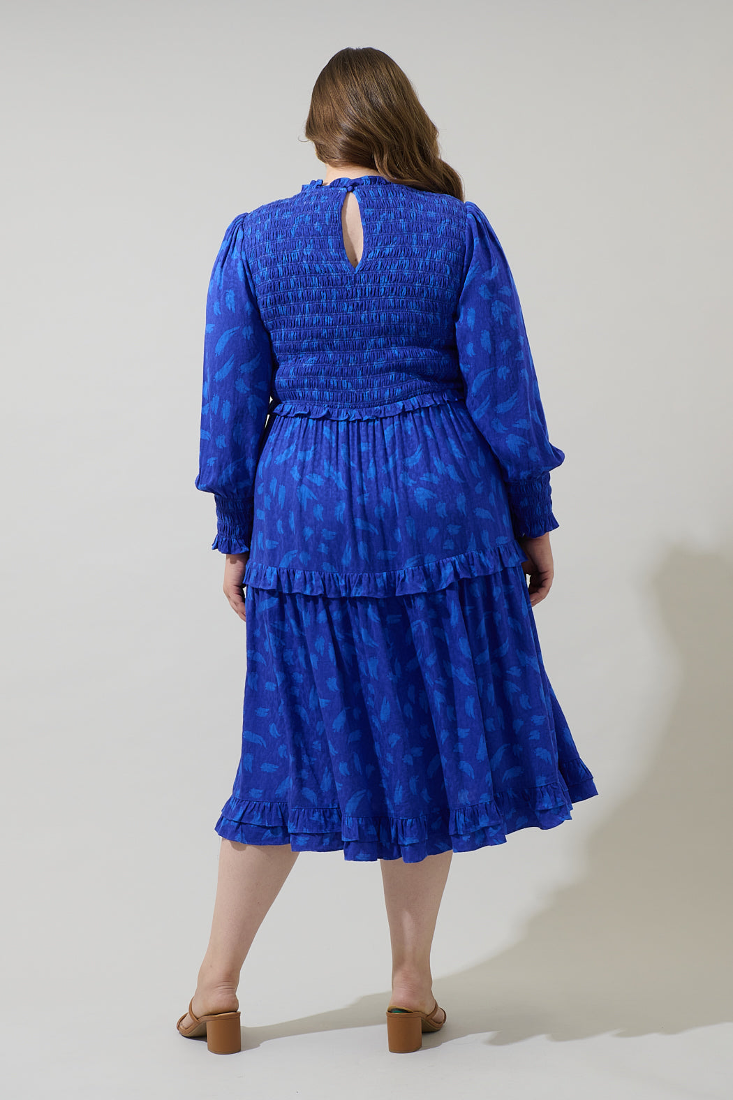 Darya Strokes Seldy Smocked Midi Dress Curve