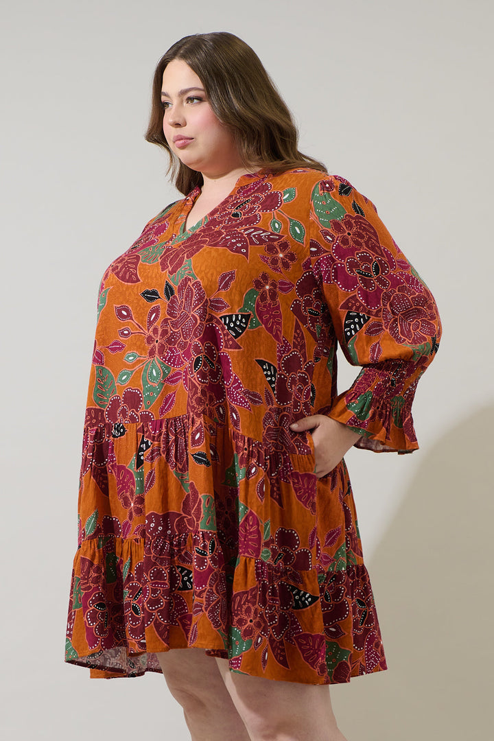 Marven Floral Anamy Shift Mini Dress Curve
