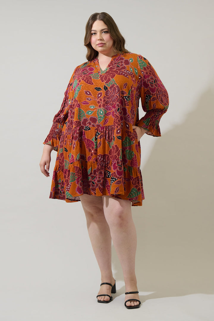 Marven Floral Anamy Shift Mini Dress Curve