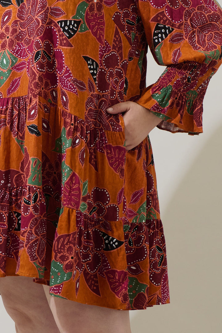 Marven Floral Anamy Shift Mini Dress Curve