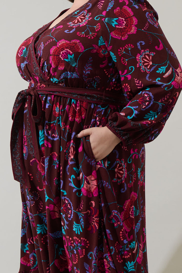Tory Paisley Mindie Wrap Midi Dress Curve