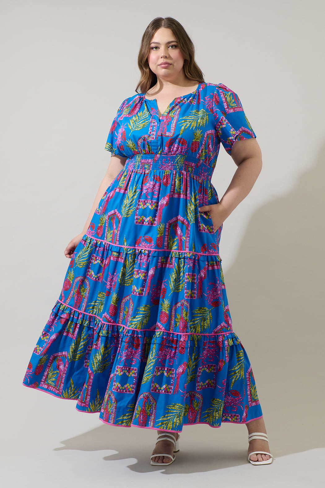 Bally Tropical Ernie Tiered Maxi Dress Curve