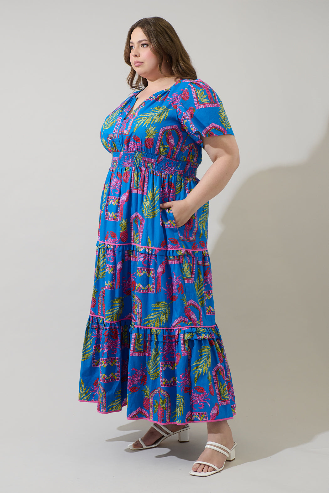 Bally Tropical Ernie Tiered Maxi Dress Curve