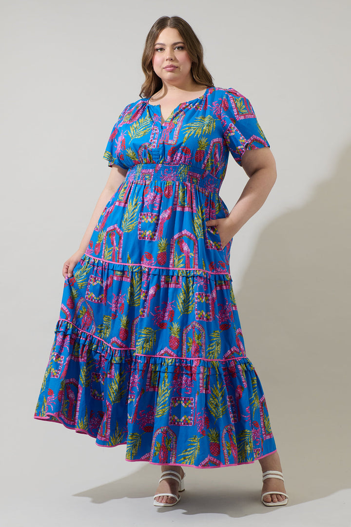 Bally Tropical Ernie Tiered Maxi Dress Curve