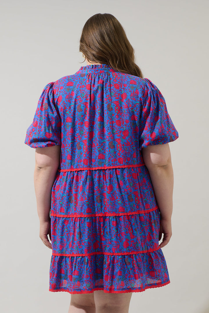Tanya Floral Korra Tiered Mini Dress Curve