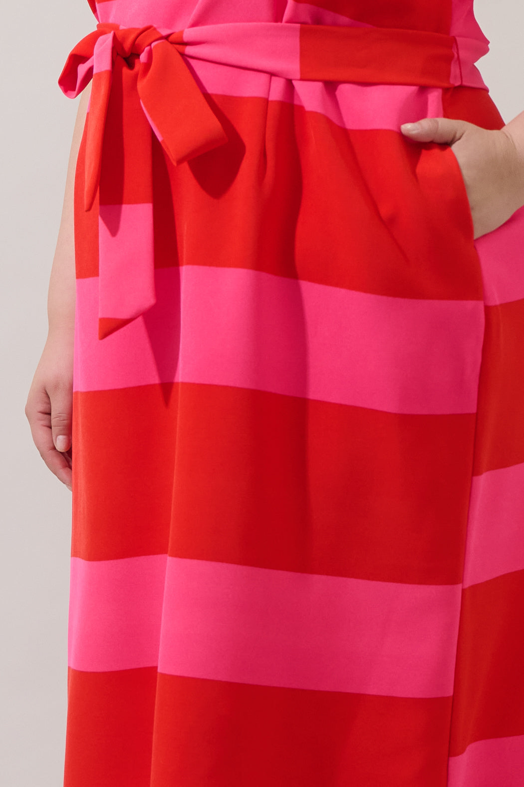 Lolli Stripe Senidy Puff Sleeve Midi Dress Curve