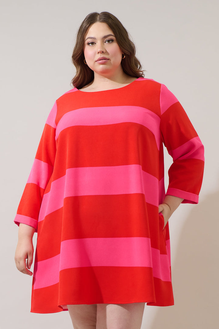 Lolli Stripe Lonna Shift Mini Dress Curve