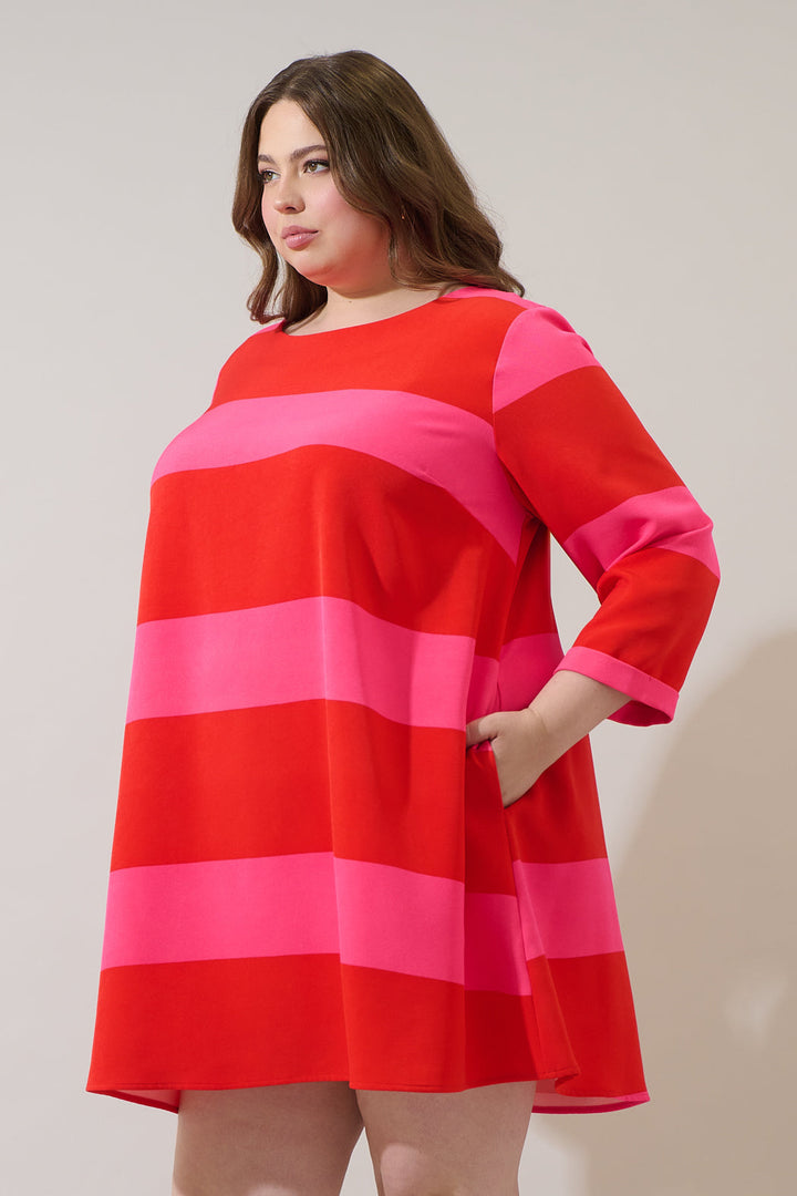 Lolli Stripe Lonna Shift Mini Dress Curve