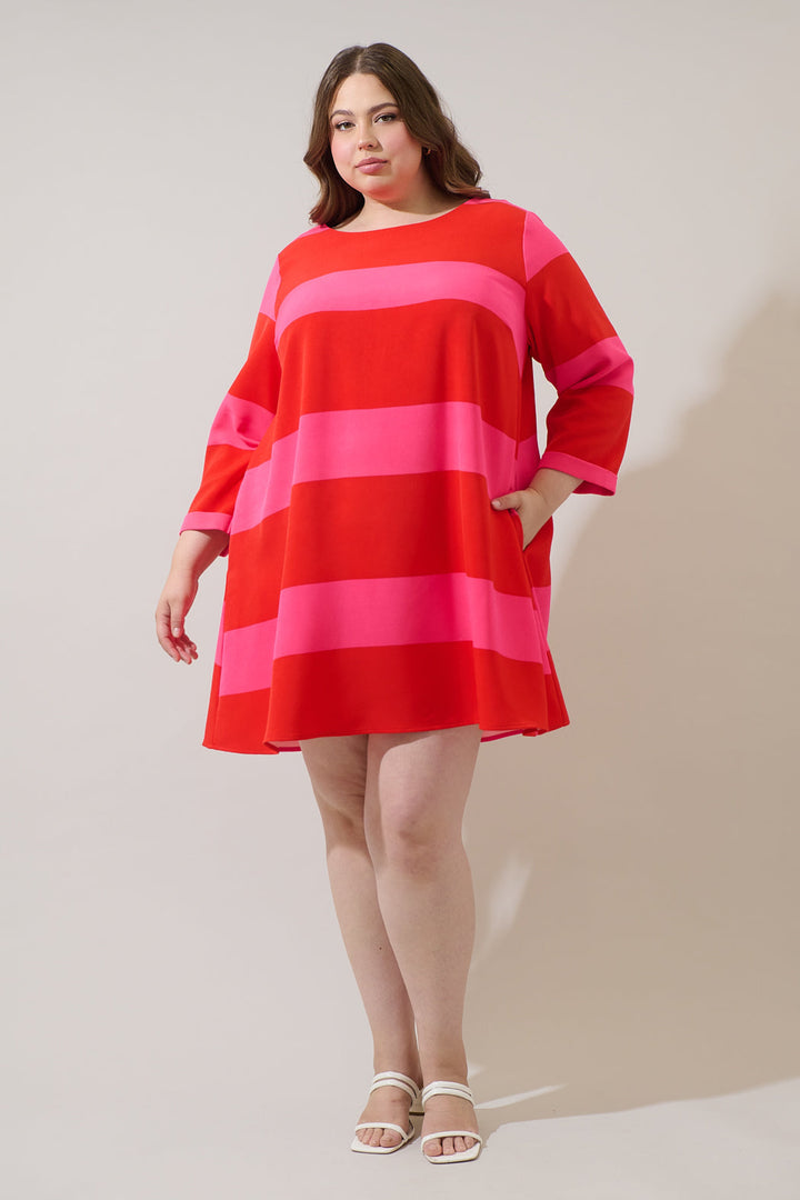 Lolli Stripe Lonna Shift Mini Dress Curve