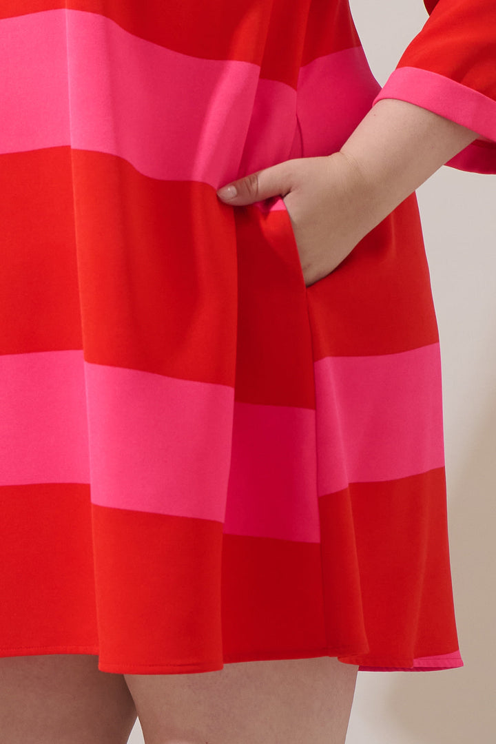 Lolli Stripe Lonna Shift Mini Dress Curve