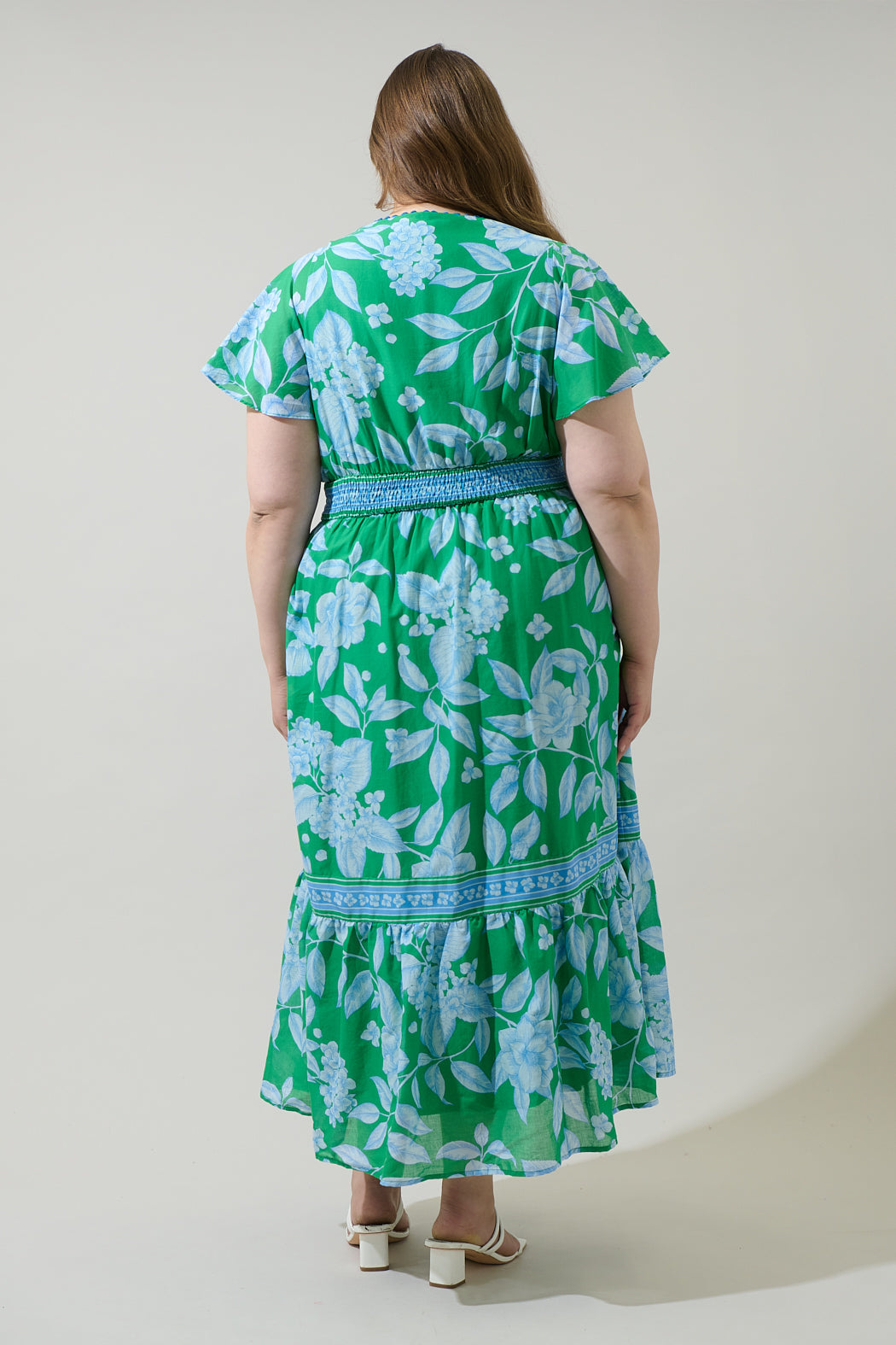Verbena Floral Ingrida Surplice Maxi Dress Curve
