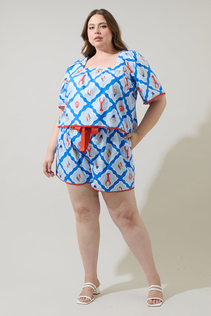 Lobster Bay Melia High Waisted Shorts Curve