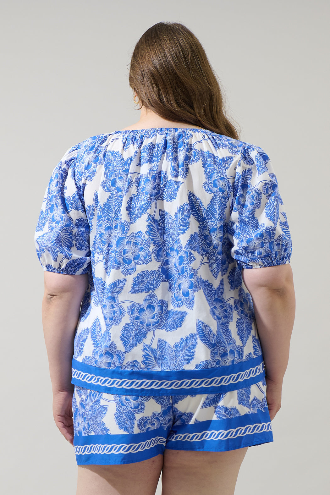Rency Floral Gily Puff Sleeve Top Curve