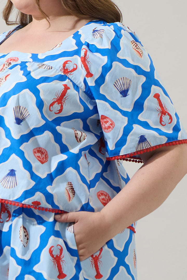 Lobster Bay Durmy Bell Sleeve Top Curve