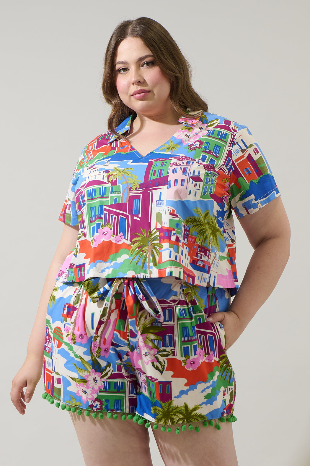 Rumi Town Marlie Collared Top Curve
