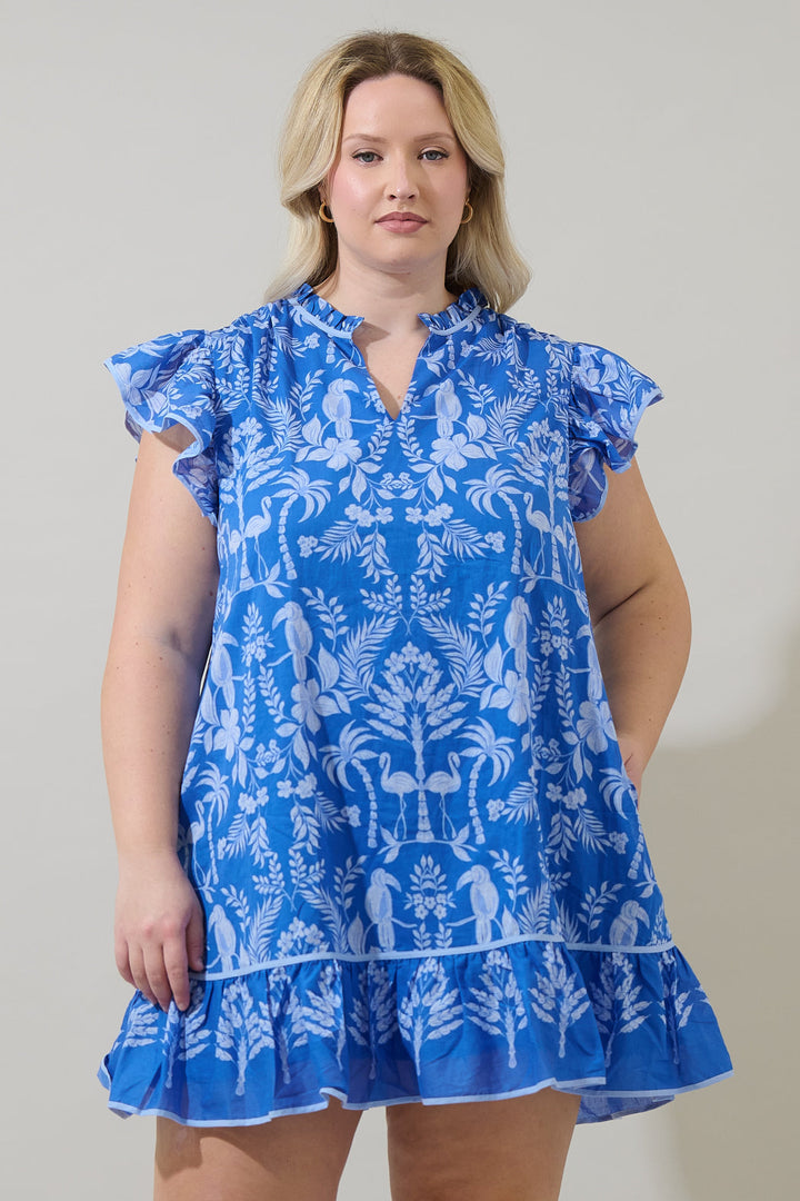 Davina Floral Ebba Shift Mini Dress Curve