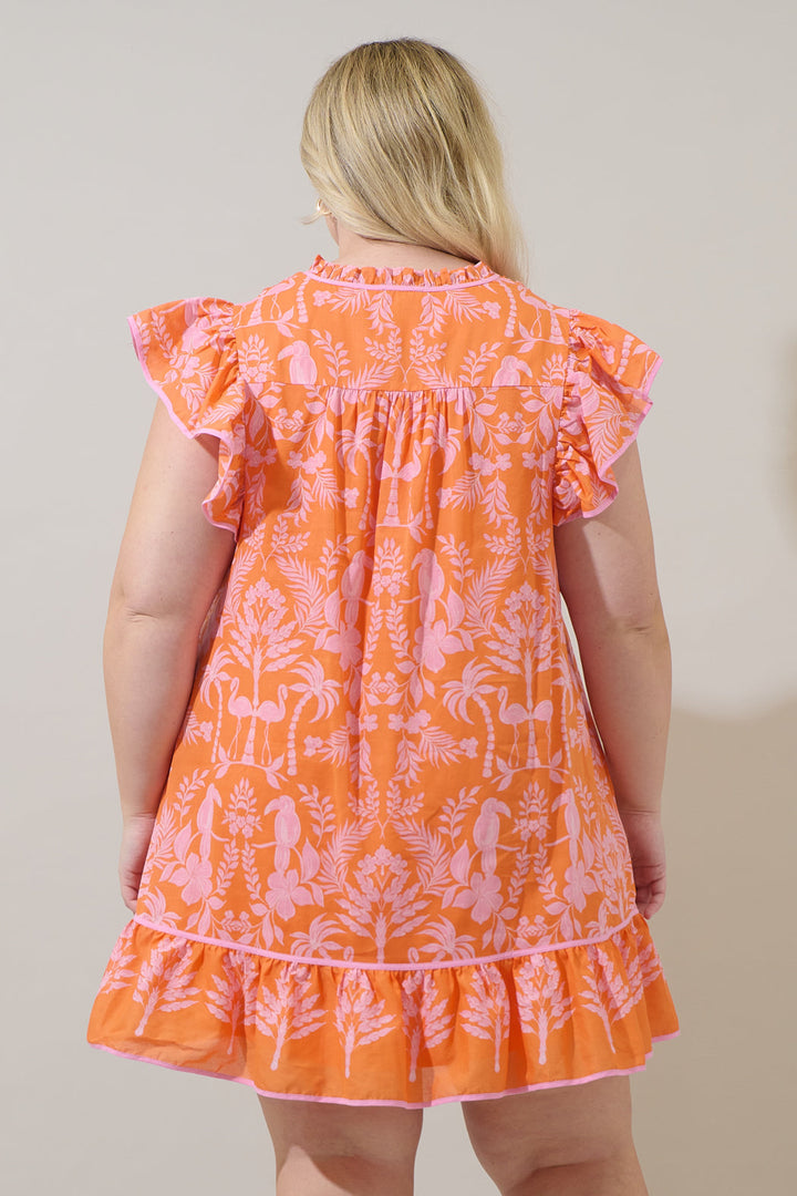 Davina Floral Ebba Shift Mini Dress Curve