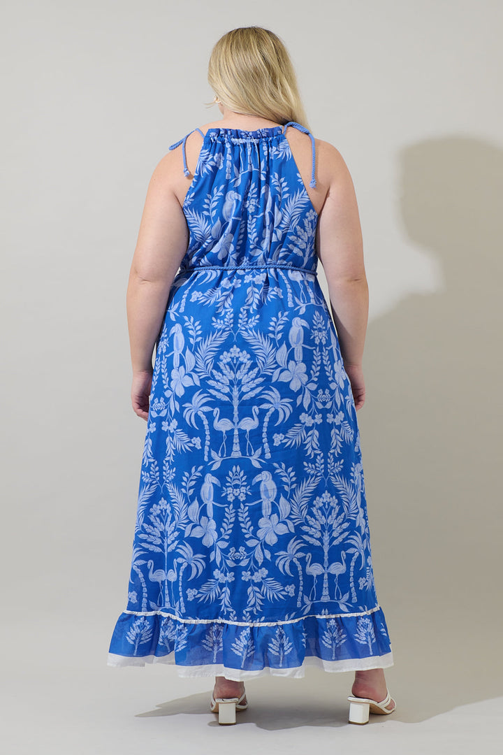 Kimana Floral Halter Neck Maxi Dress Curve