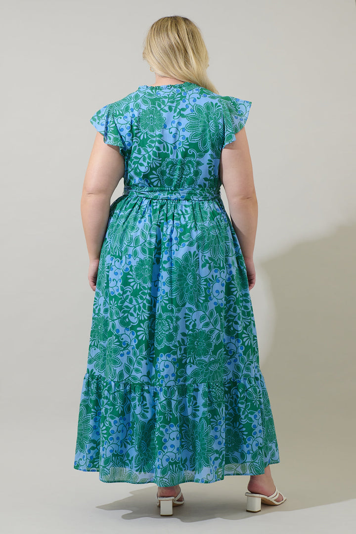 Tressa Floral Riah Button Down Maxi Dress Curve