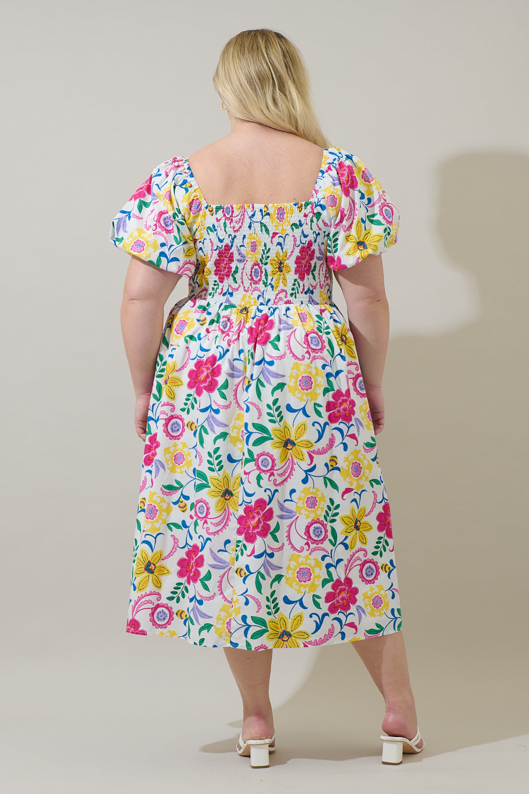 Kress Floral Maray Smocked Midi Dress Curve