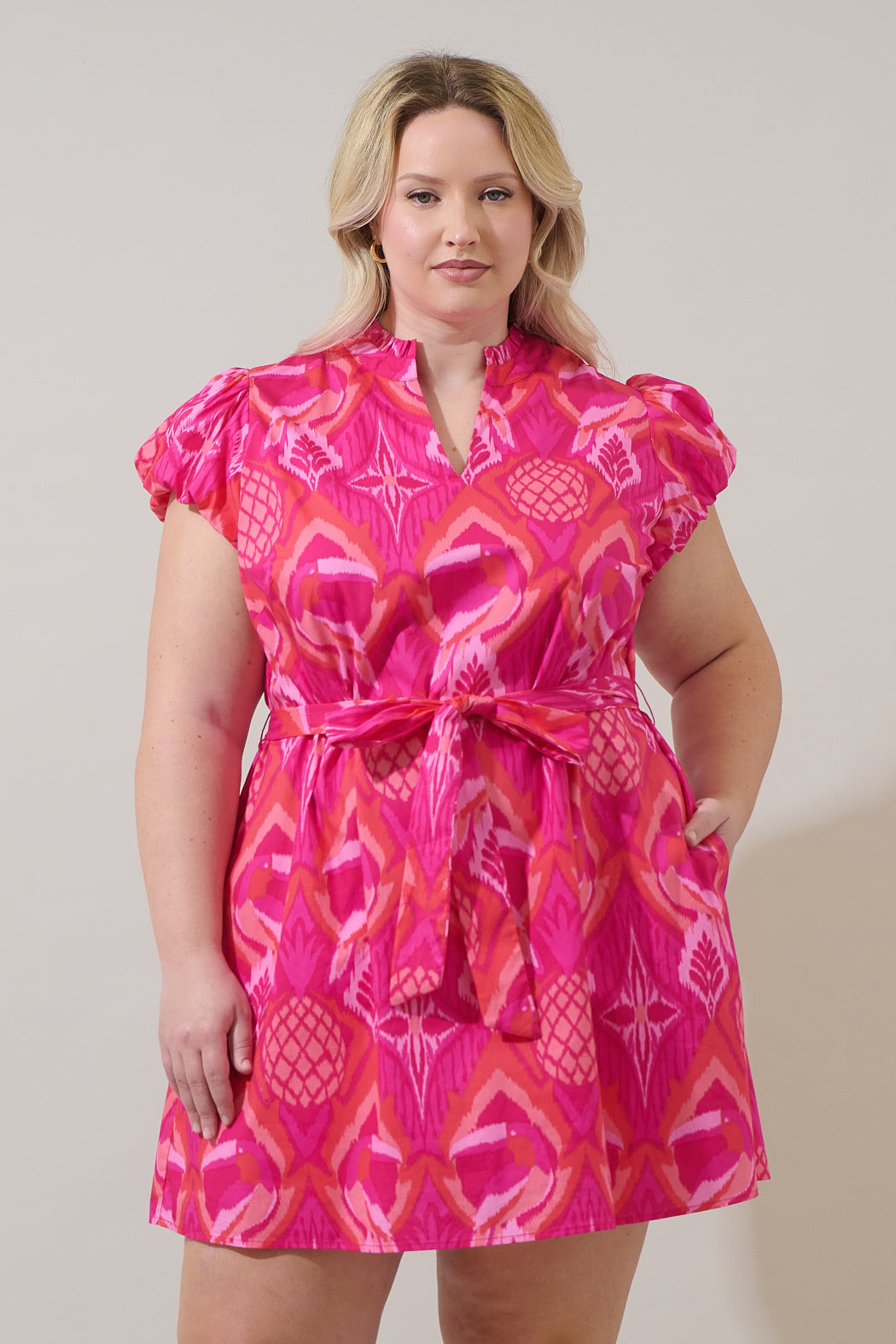 Prissa Ikat Orela Shift Mini Dress Curve