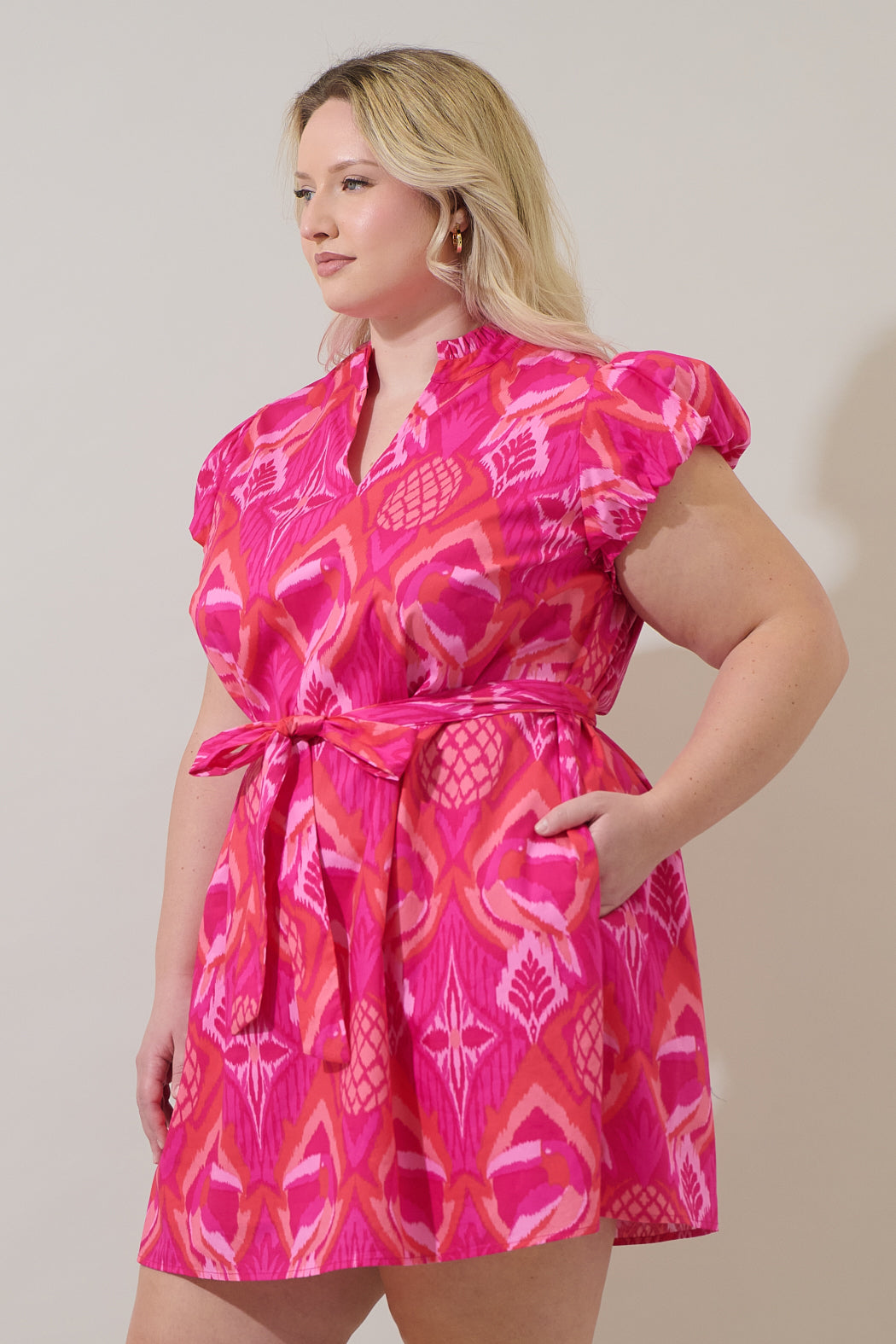 Prissa Ikat Orela Shift Mini Dress Curve