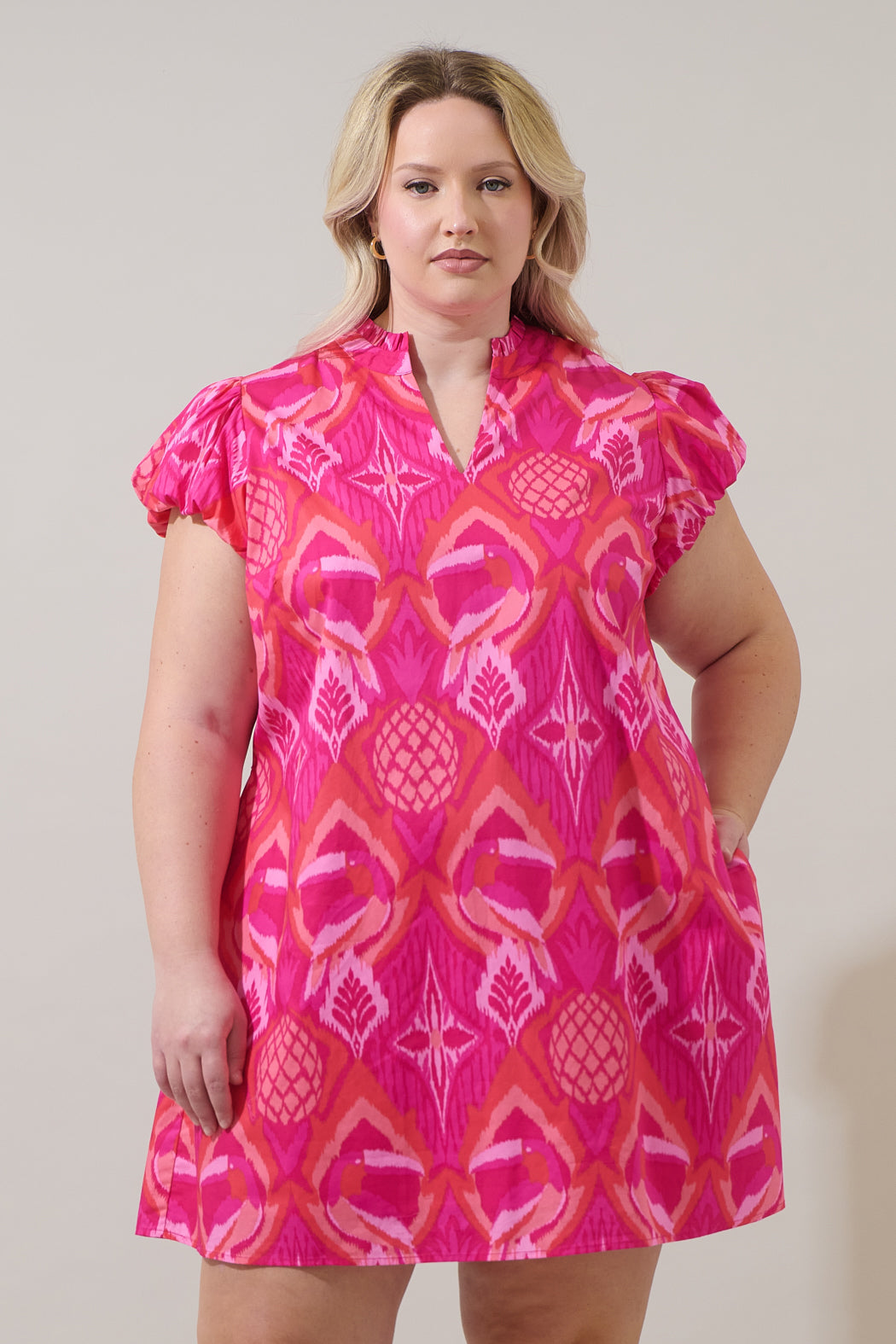 Prissa Ikat Orela Shift Mini Dress Curve