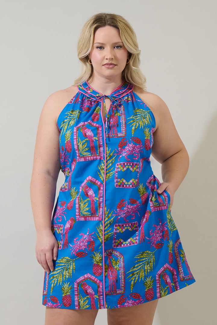 Bally Tropical Gloria Sleeveless Mini Dress Curve