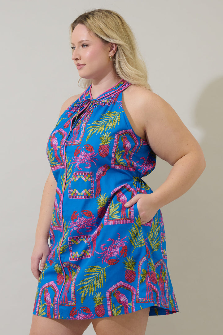 Bally Tropical Gloria Sleeveless Mini Dress Curve