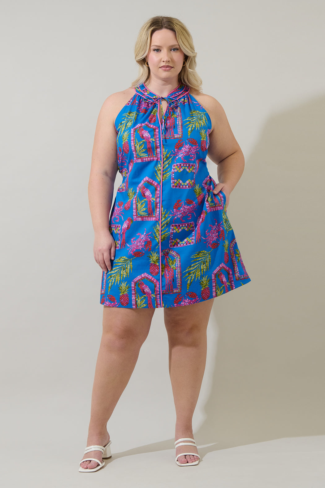 Bally Tropical Gloria Sleeveless Mini Dress Curve