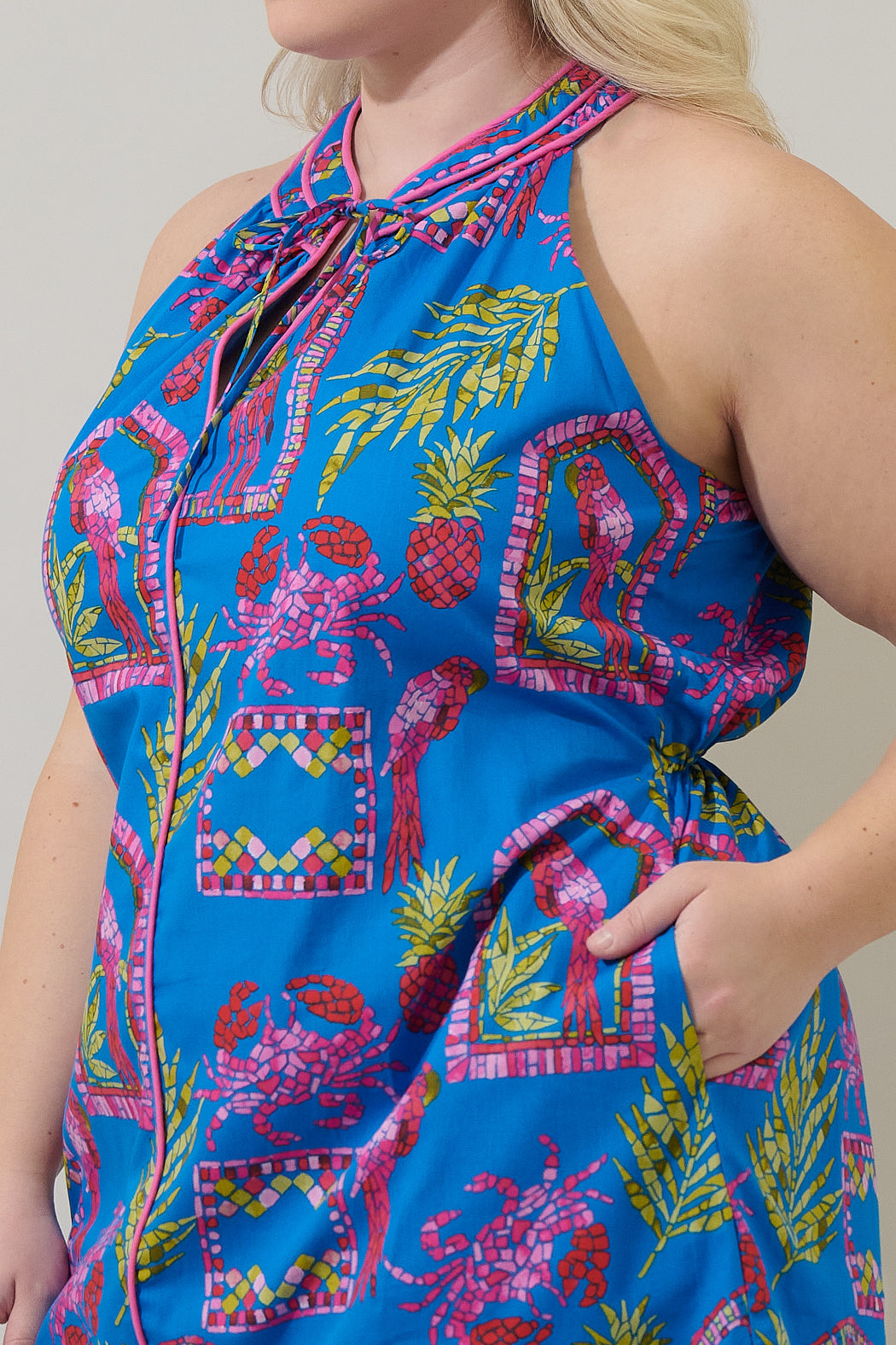 Bally Tropical Gloria Sleeveless Mini Dress Curve