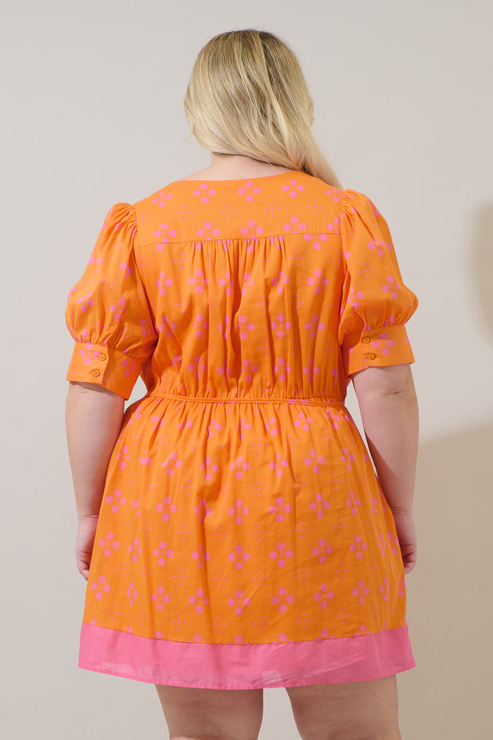 Donna Dot Elanie Button Down Mini Dress Curve