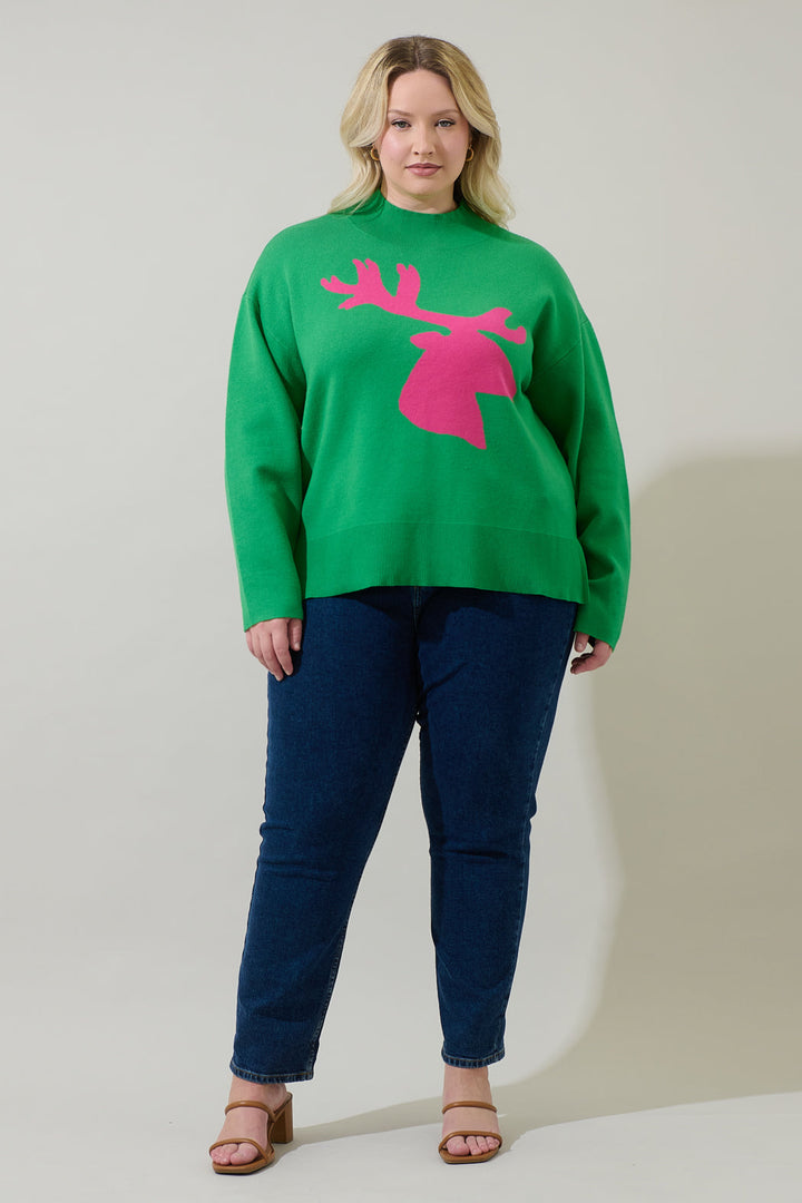 Milly Moose Mock Neck Sweater Curve
