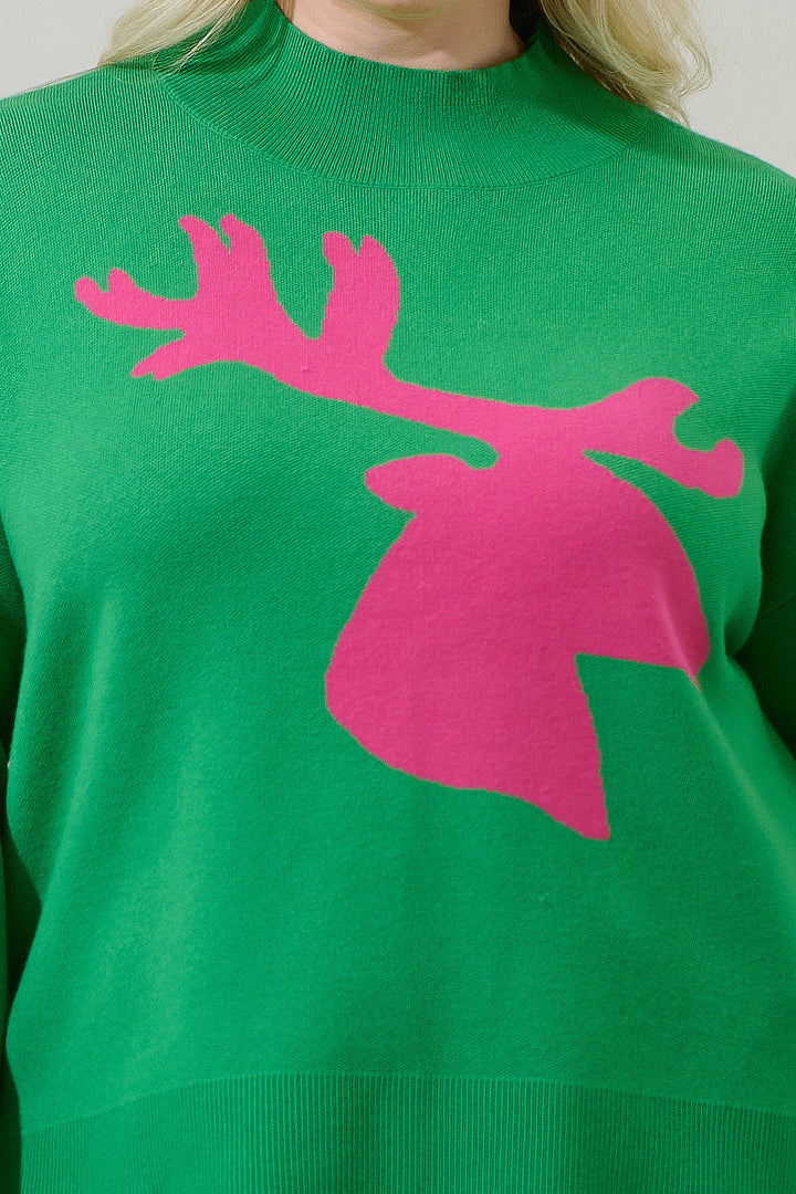Milly Moose Mock Neck Sweater Curve