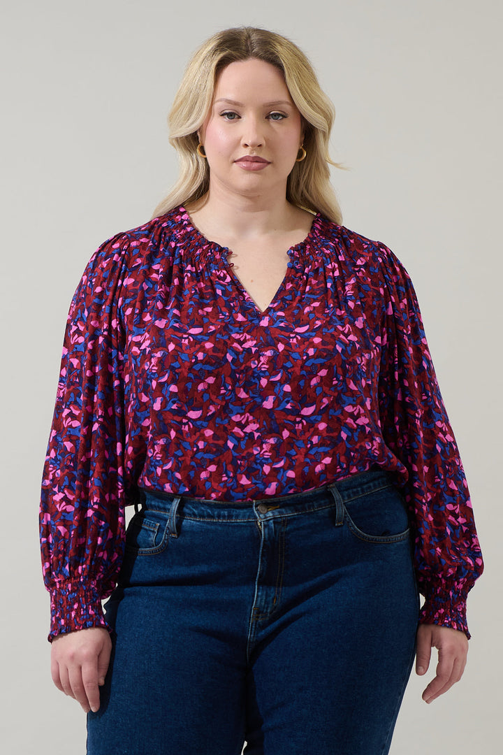 Turma Abstract Jania Smock Trim Top Curve
