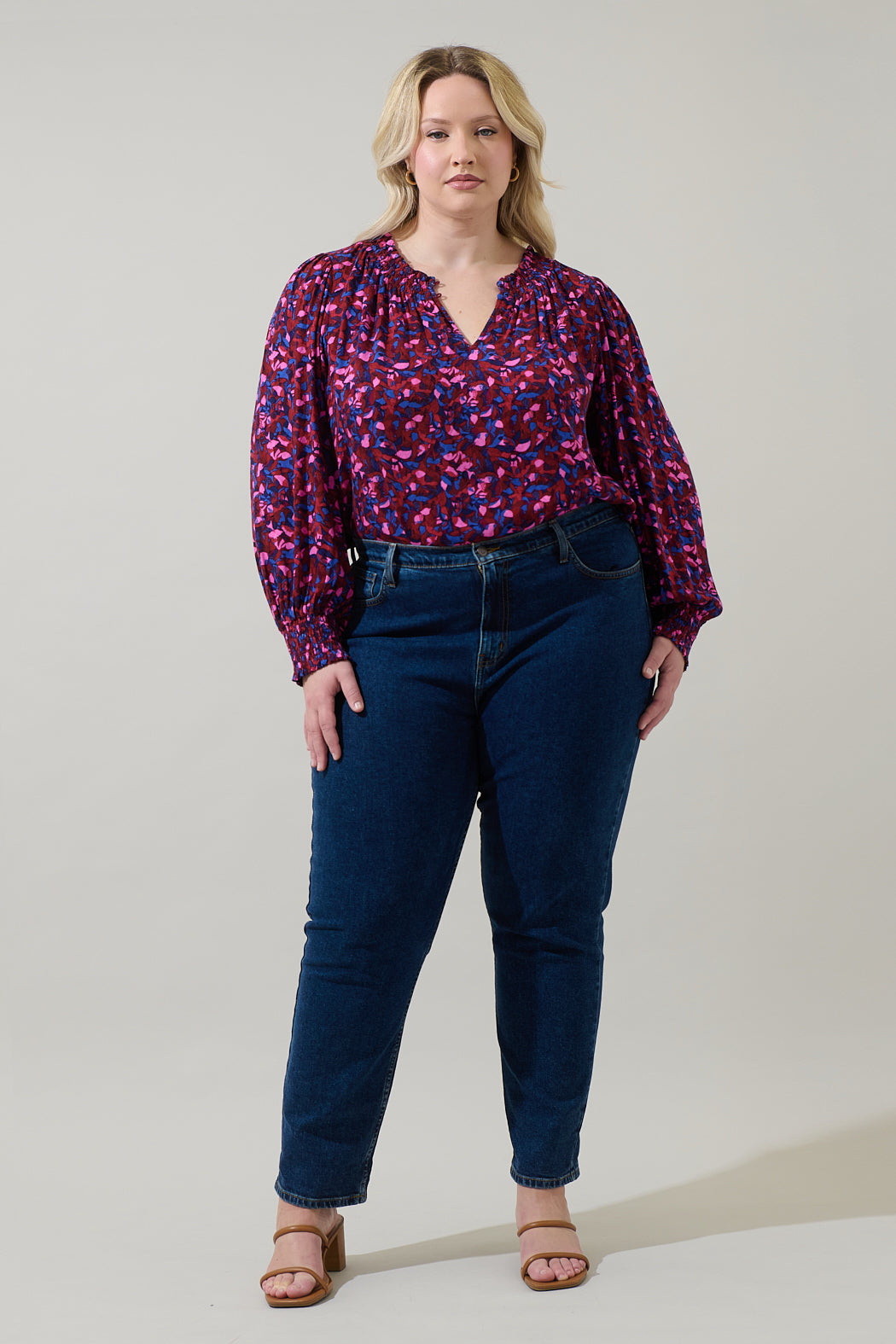 Turma Abstract Jania Smock Trim Top Curve