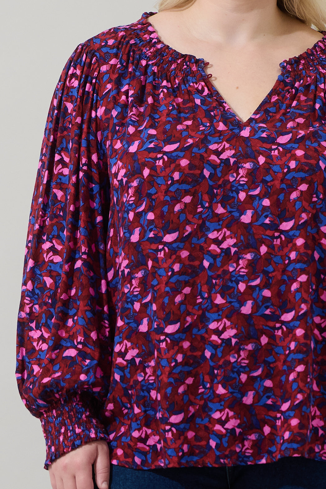 Turma Abstract Jania Smock Trim Top Curve