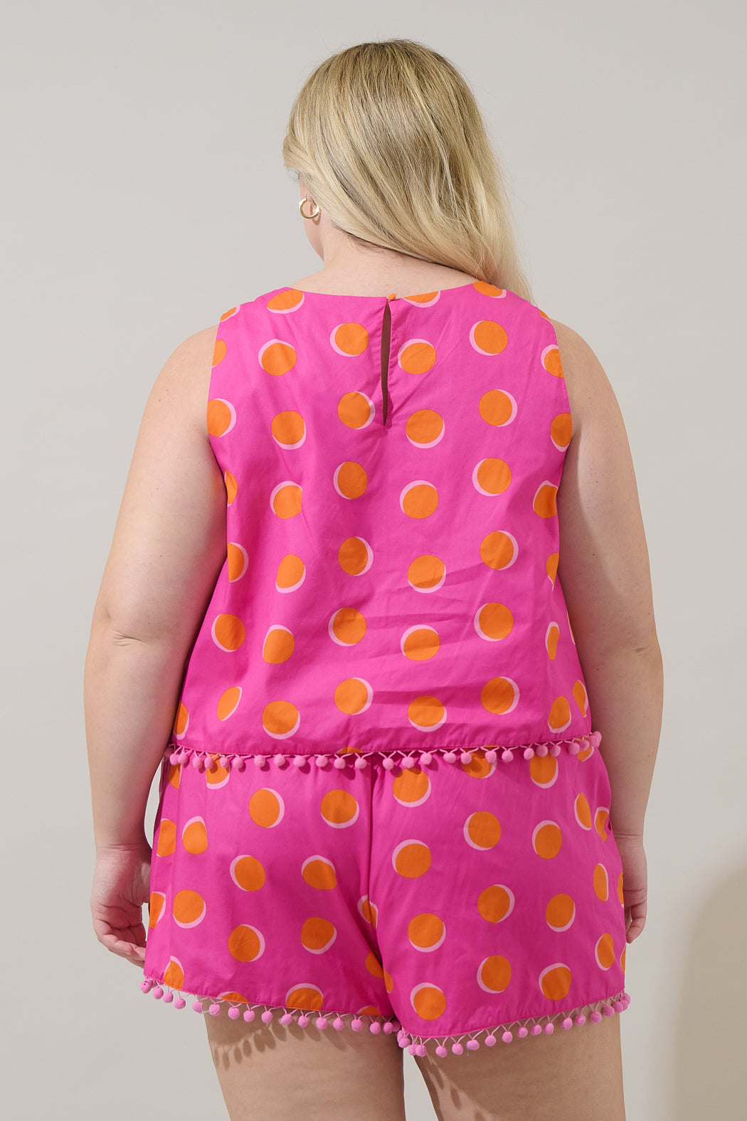 Rosy Polka Dot Taisy Sleeveless Top Curve