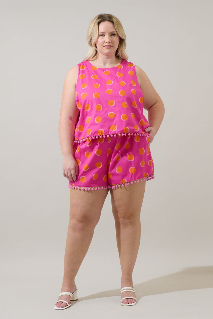 Rosy Polka Dot Taisy Sleeveless Top Curve