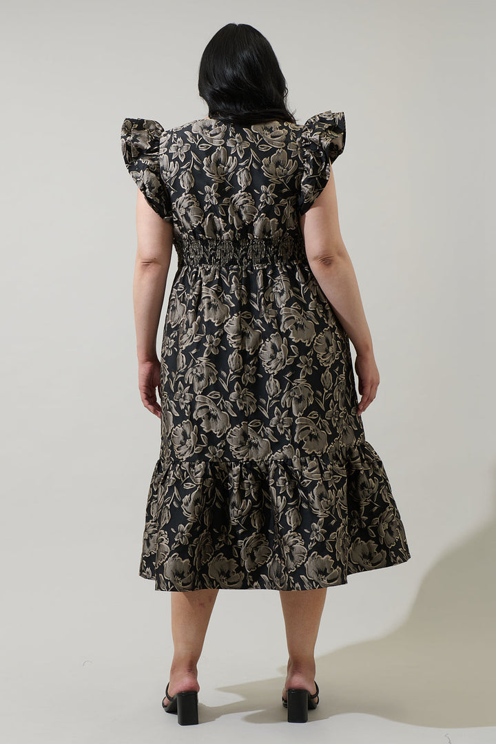 Lyla Jacquard Zayla Midi Dress Curve