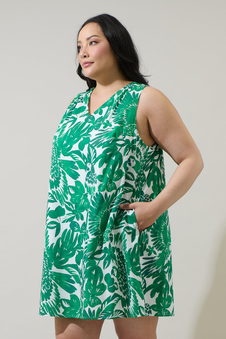 Masey Tropical Lerry Shift Mini Dress Curve