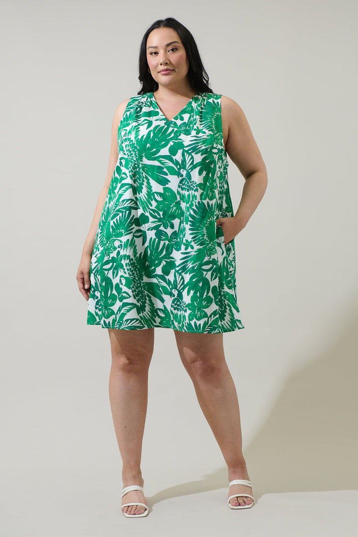 Masey Tropical Lerry Shift Mini Dress Curve