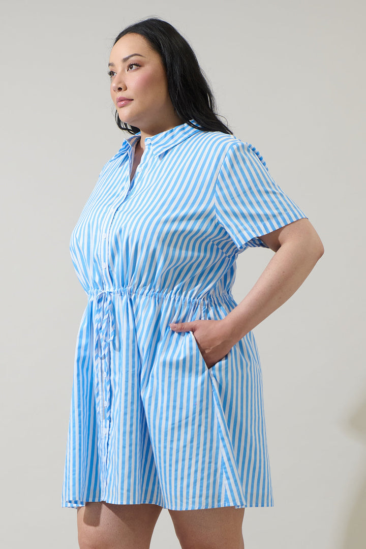 Saida Striped Kenda Shift Mini Dress Curve