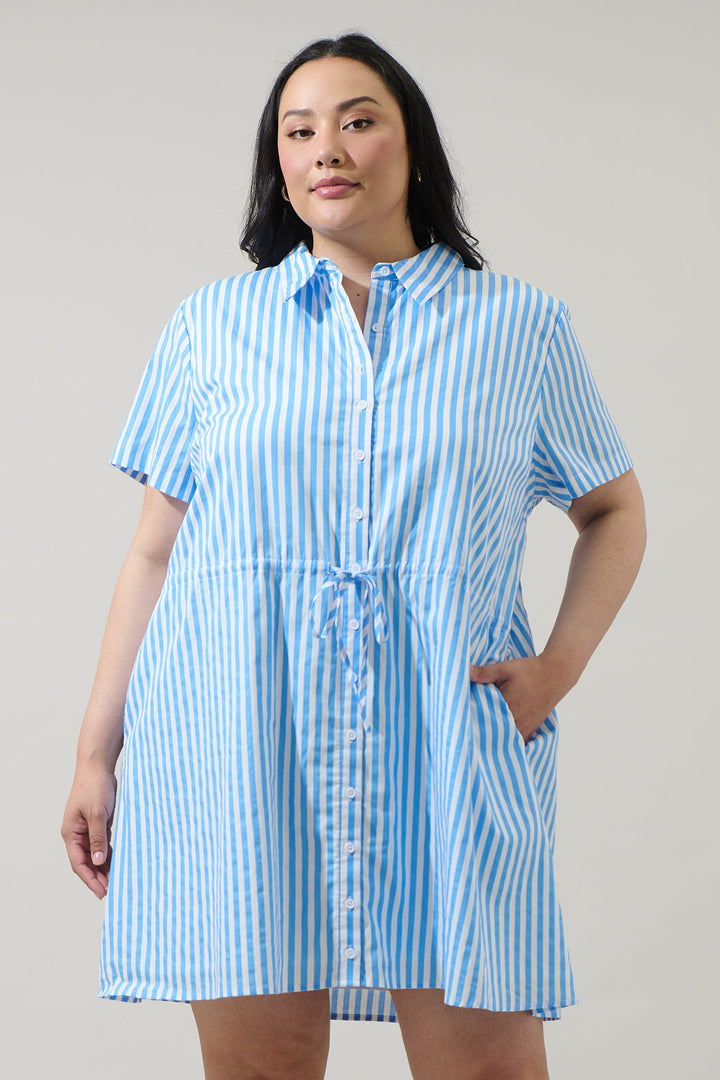 Saida Striped Kenda Shift Mini Dress Curve