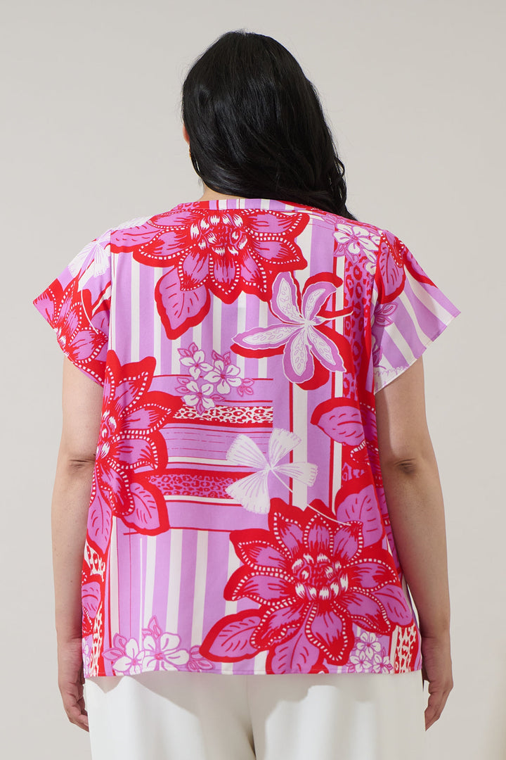 Barba Tropical Cass Flutter Sleeve Top Curve