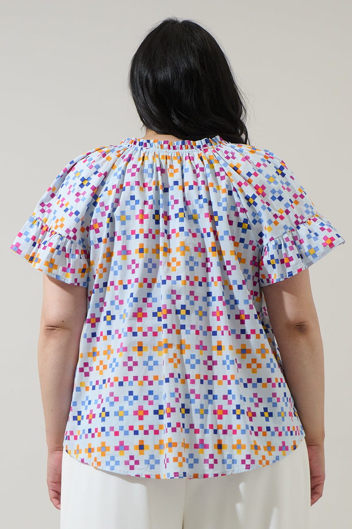 Kessa Geo Macy Ruffle Top Curve