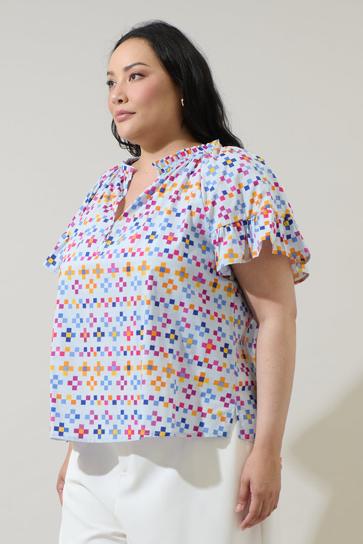 Kessa Geo Macy Ruffle Top Curve